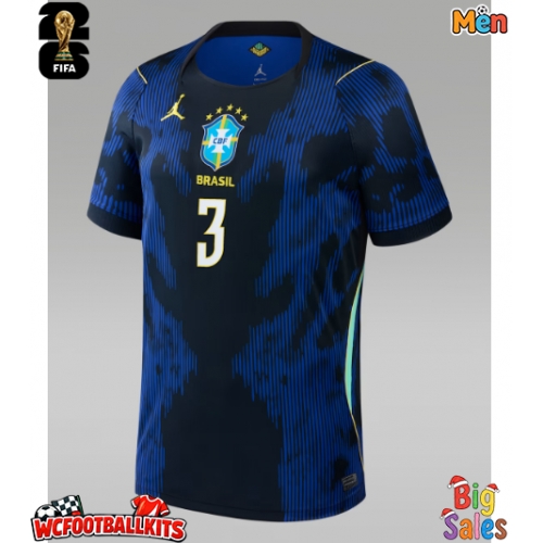 Brazil Gabriel Magalhaes #3 Replica Away Stadium Shirt World Cup 2026 Short Sleeve